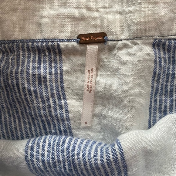 Free People Uptown Days Blue & White Wrap Skirt - Picture 3 of 6